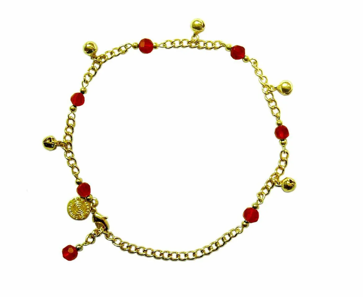 Anklet Gold - Bells and Beads