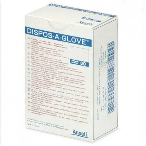 Ansell Dispos-A-Glove Powder Free Examination Gloves Medium x 30/50/100