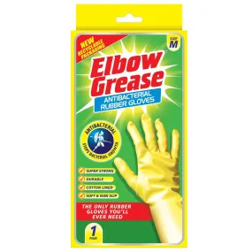 Anti-Bacterial Rubber Cleaning Gloves - Medium - Yellow - By Elbow Grease