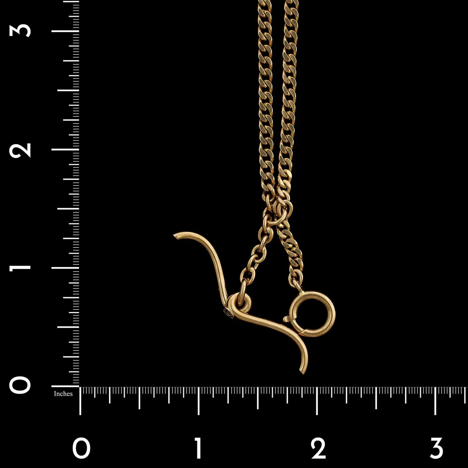 Antique Piekes 14K Yellow Gold Estate Double Albert Pocket Watch Chain