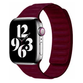 Apple Watch (38/40/SE/41/42mm) Lippa Magnetisk Finewoven Rem - Vinrød