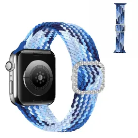 Apple Watch 40mm nylon watch strap in rhinestone buckle - Blueberry