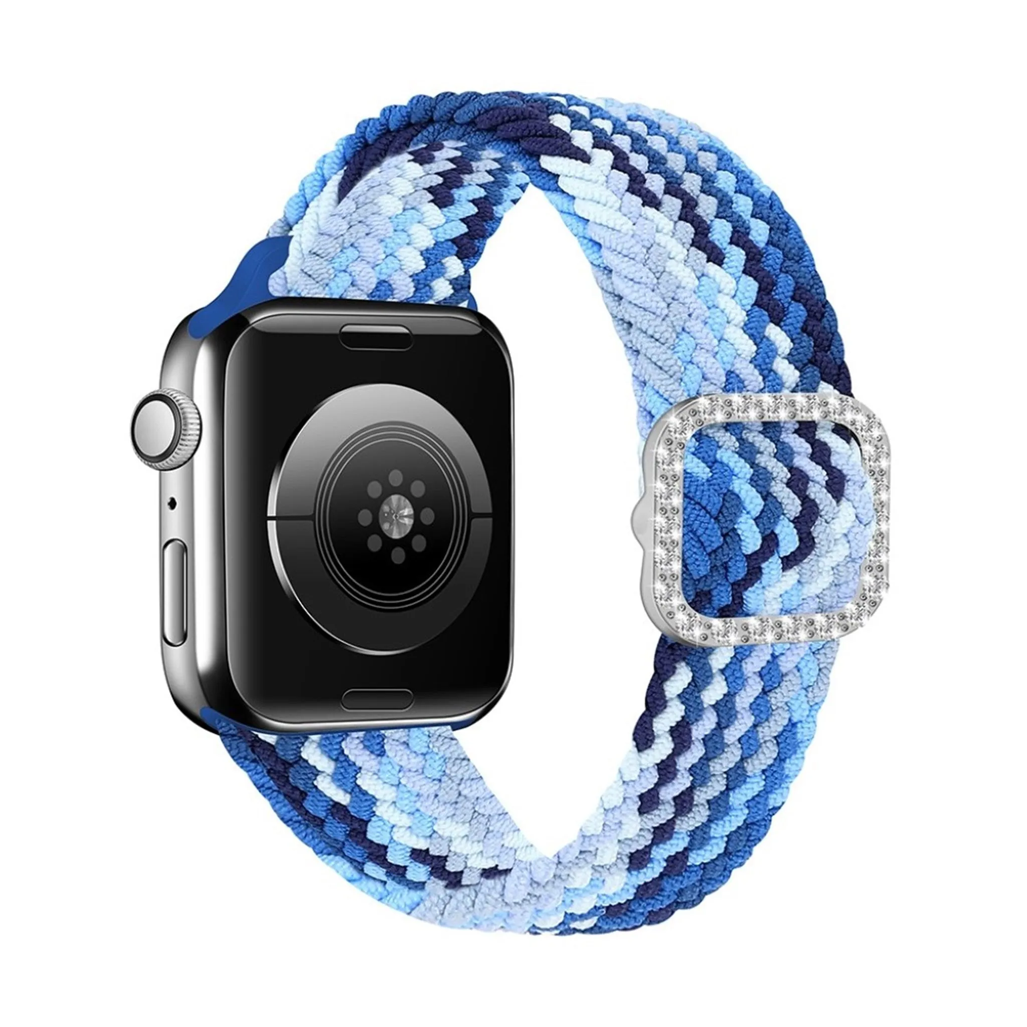 Apple Watch 40mm nylon watch strap in rhinestone buckle - Blueberry