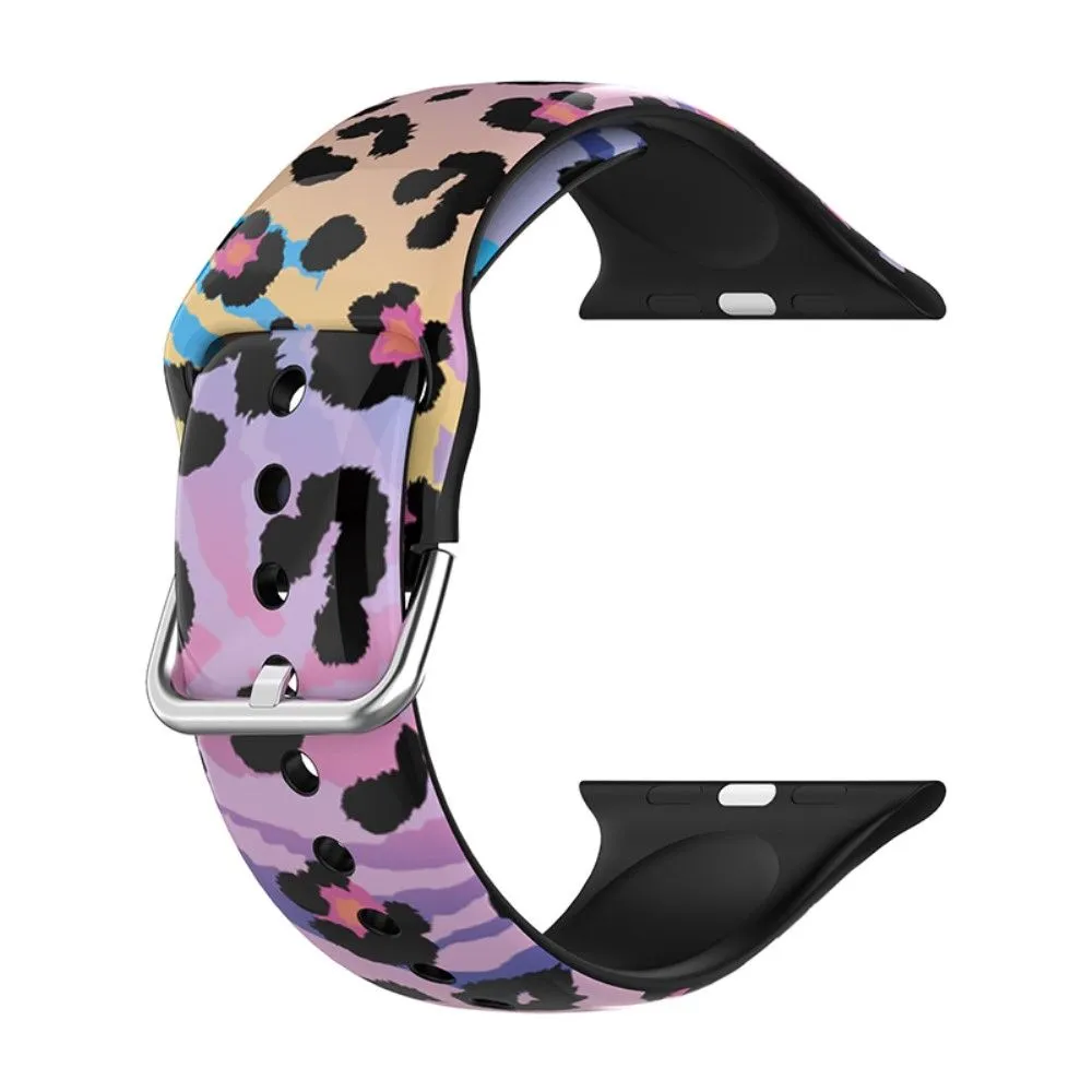 Apple Watch (41mm) multi-color silicone watch strap - Leopard