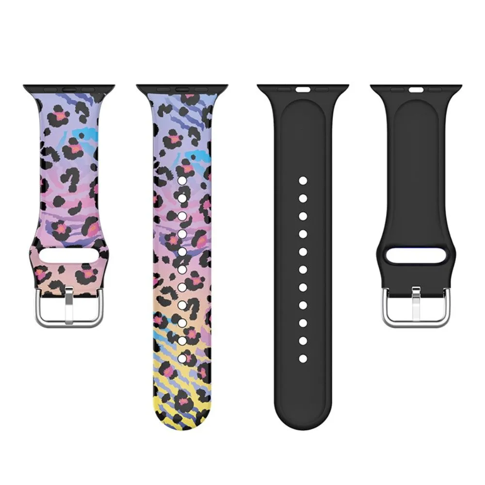 Apple Watch (41mm) multi-color silicone watch strap - Leopard