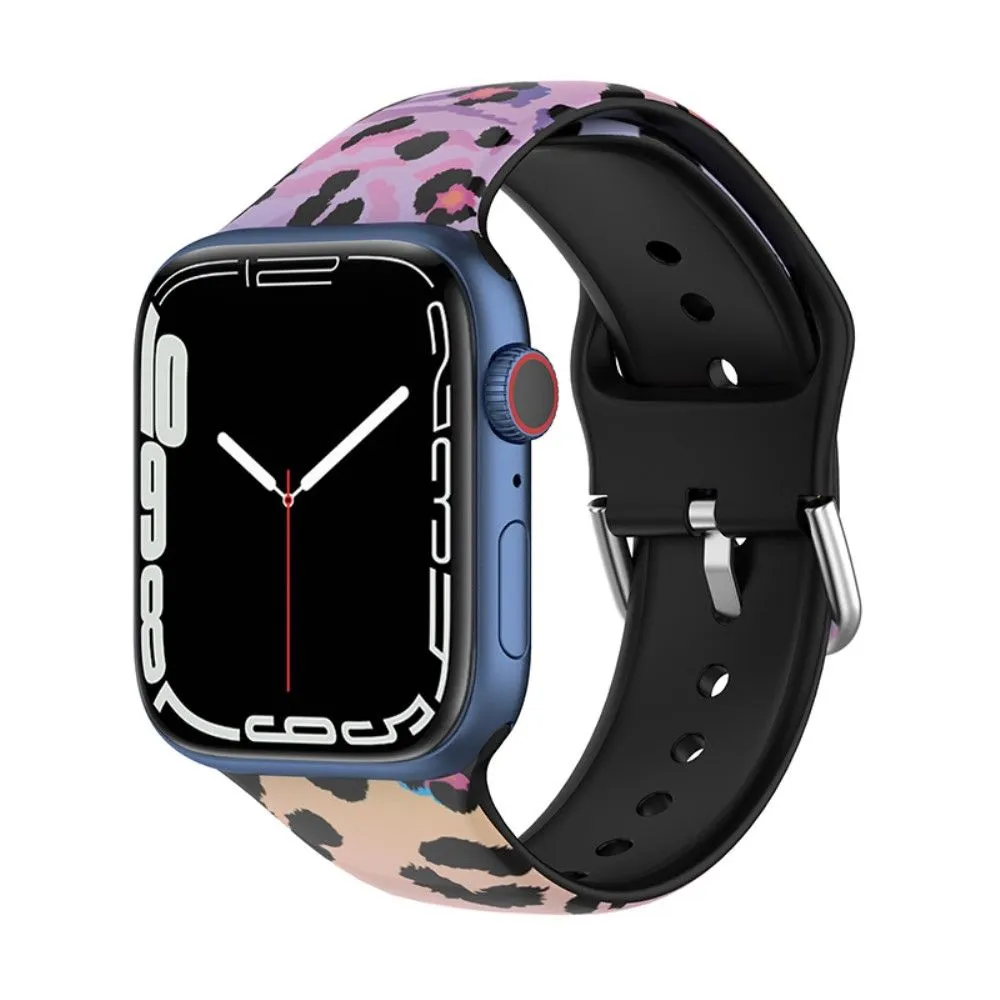 Apple Watch (41mm) multi-color silicone watch strap - Leopard