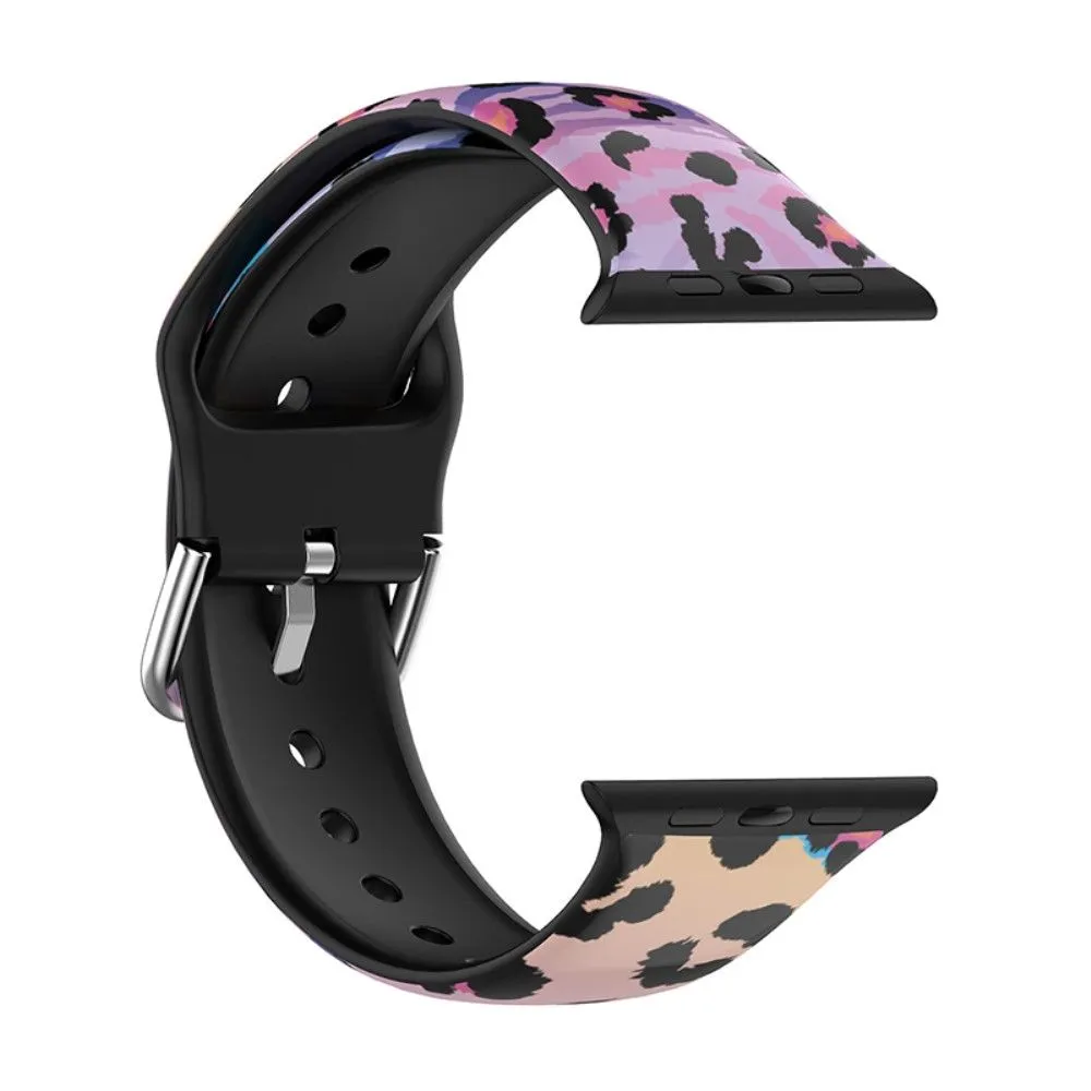 Apple Watch (41mm) multi-color silicone watch strap - Leopard