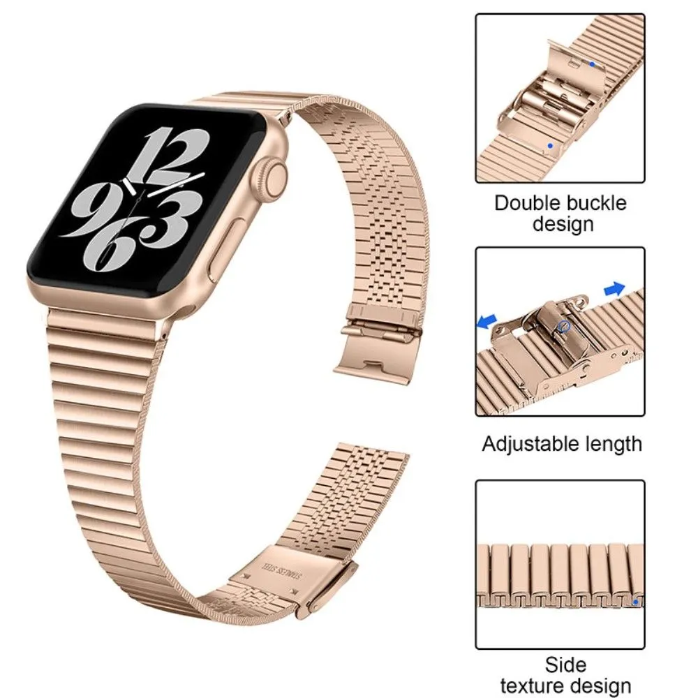 Apple Watch (41mm) stainless steel double buckle watch strap - Rose Gold