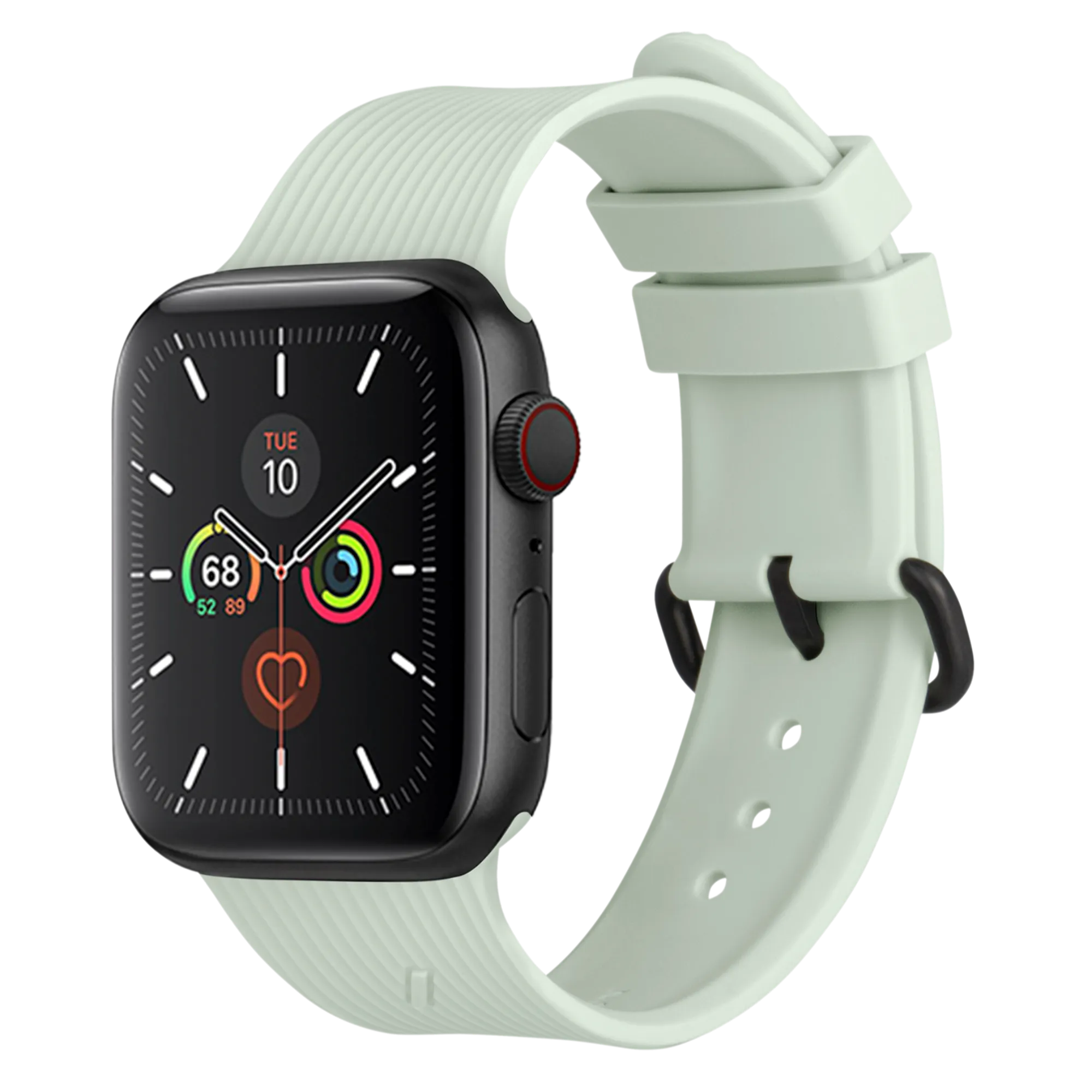 Apple Watch (42/44/SE/45/46/49mm) Native Union Curve Strap Green Silikone Rem - Grøn