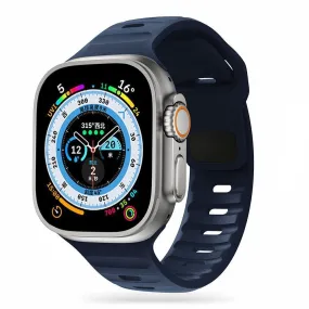 Apple Watch (42/44/SE/45/46/49mm) Tech-Protect Iconband Line Silikone Rem - Navy Blå