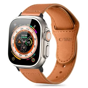 Apple Watch (42/44/SE/45/46/49mm) Tech-Protect Naturalfit Ægte Læder Urrem - Brown