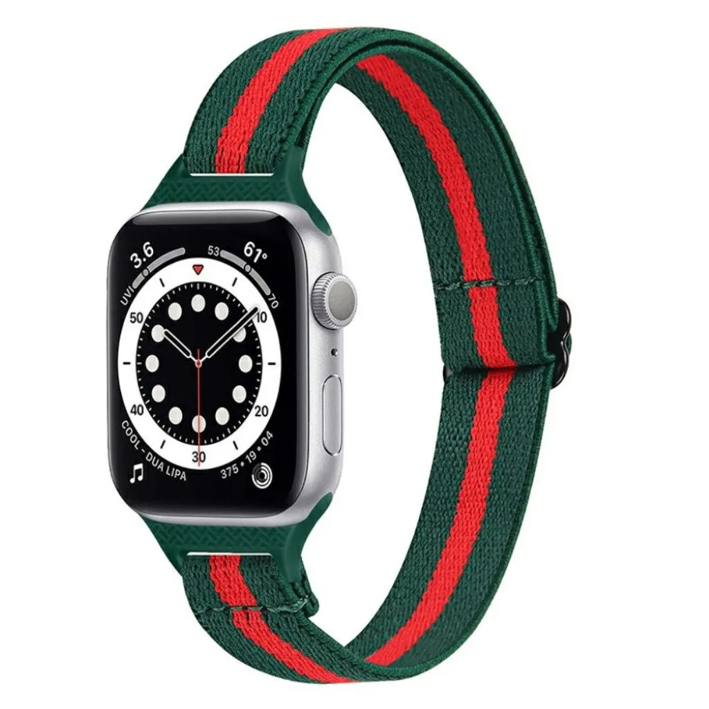 Apple Watch 42mm - 44mm nylon watch strap - Army Green / Red