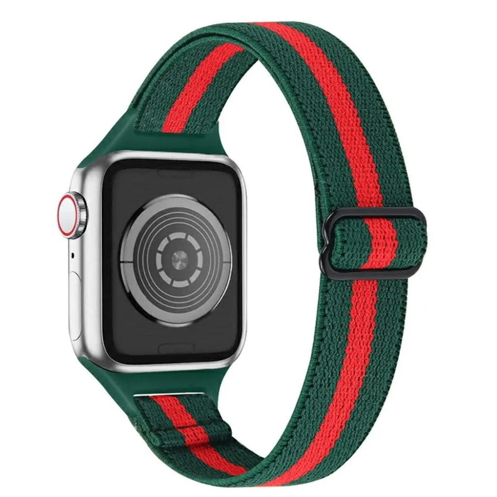 Apple Watch 42mm - 44mm nylon watch strap - Army Green / Red