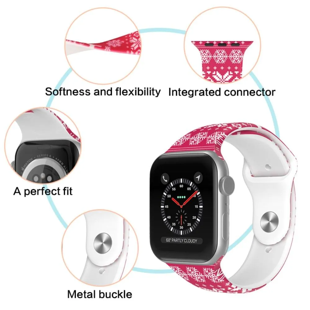 Apple Watch (45mm) christmas pattern silicone watch strap - Plaid / Size: L