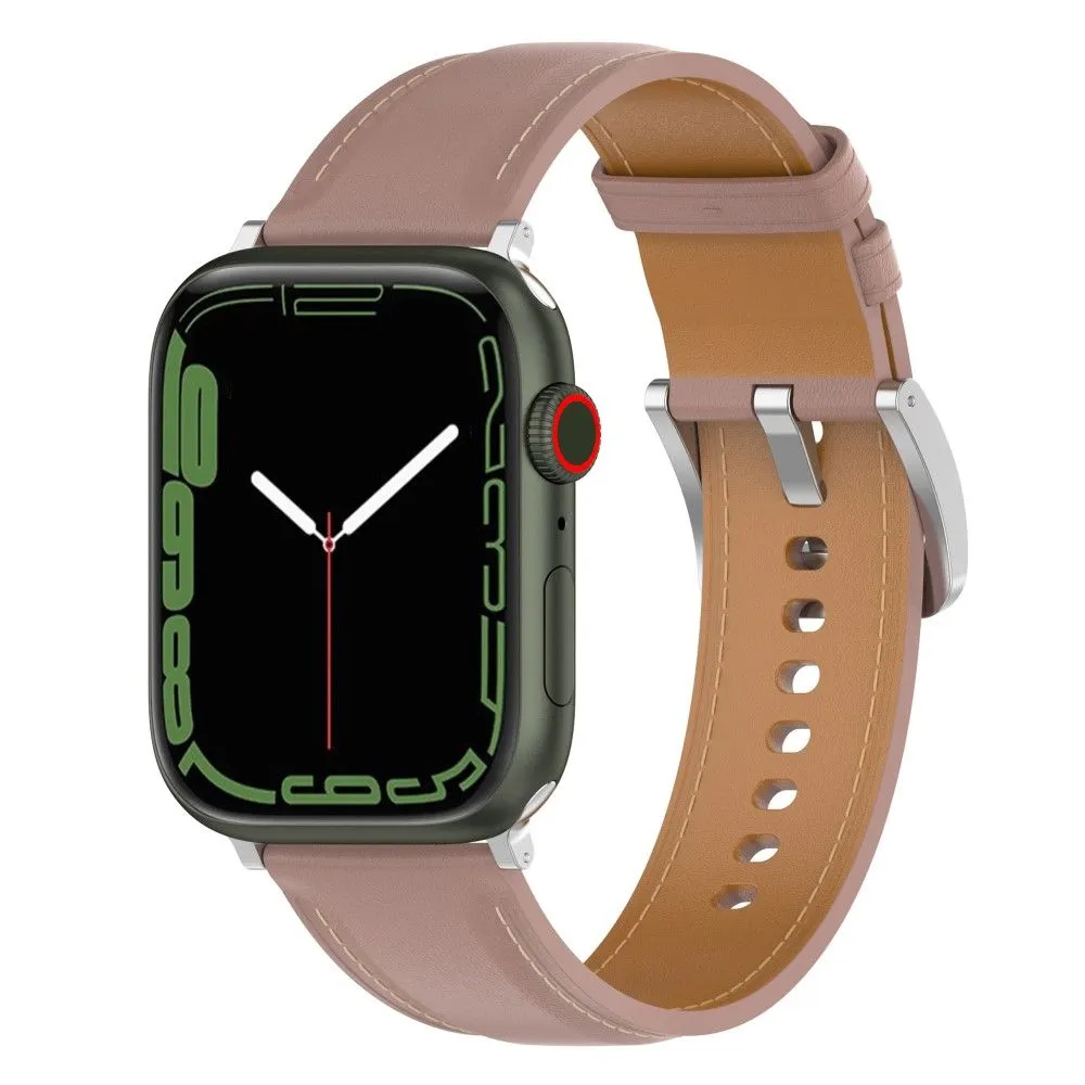 Apple Watch (45mm) genuine cowhide leather watch strap - Pink