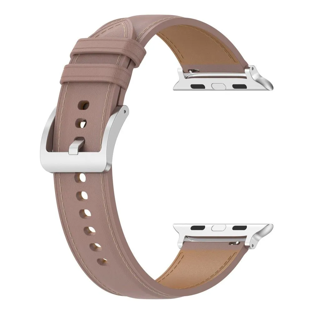 Apple Watch (45mm) genuine cowhide leather watch strap - Pink