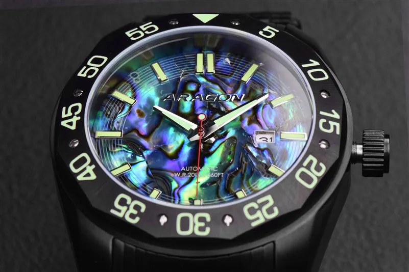 ARAGON Charger Abalone Automatic 50mm A146BLK