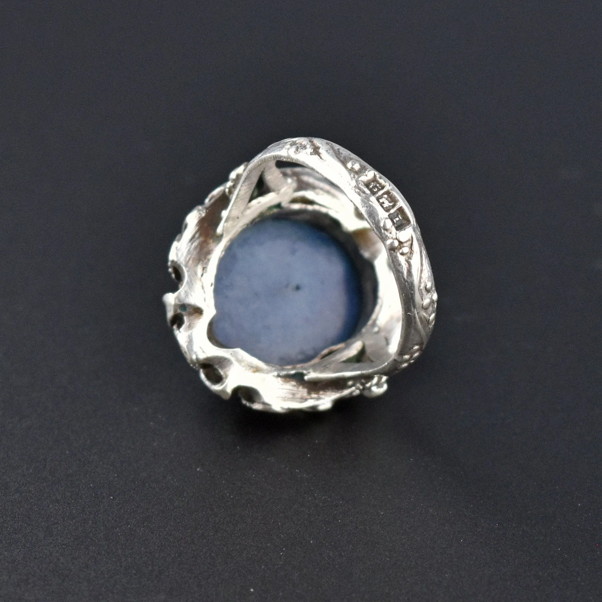 Arts & Crafts Silver Lapis Lazuli Cabochon Ring