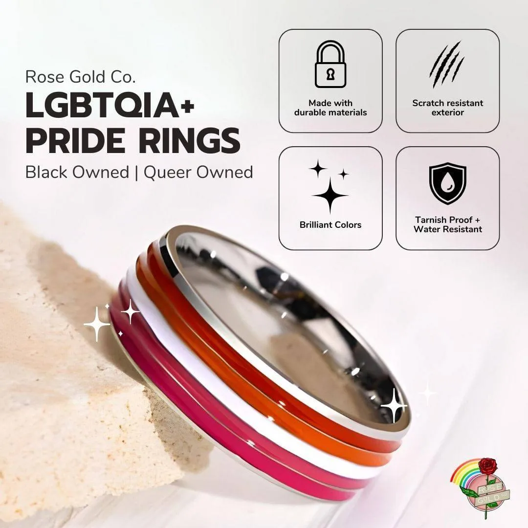 Asexual Ace Pride Stainless Steel Ring