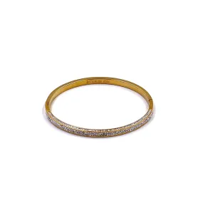 Ashley Gold Stainless Steel Gold Plated Princess Cut CZ Bangle