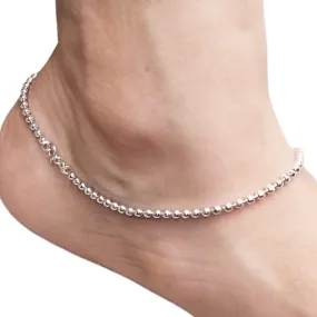 Asp 92.5 Sterling Silver Balls Anklets