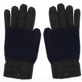 Assorted Colour Patterned Thick Winter Gloves with Fleece Lining