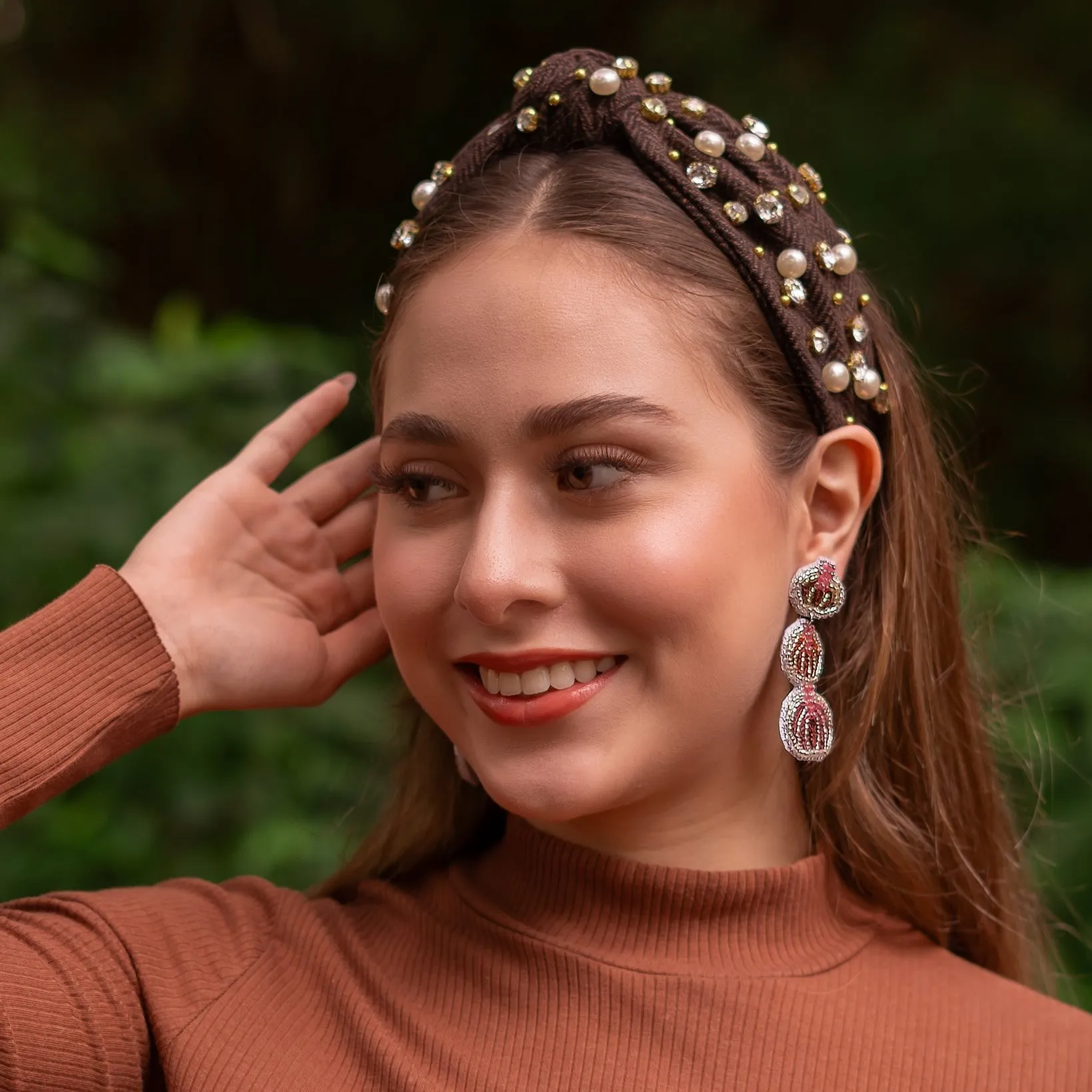 Autumn Pumpkin Beaded Earrings