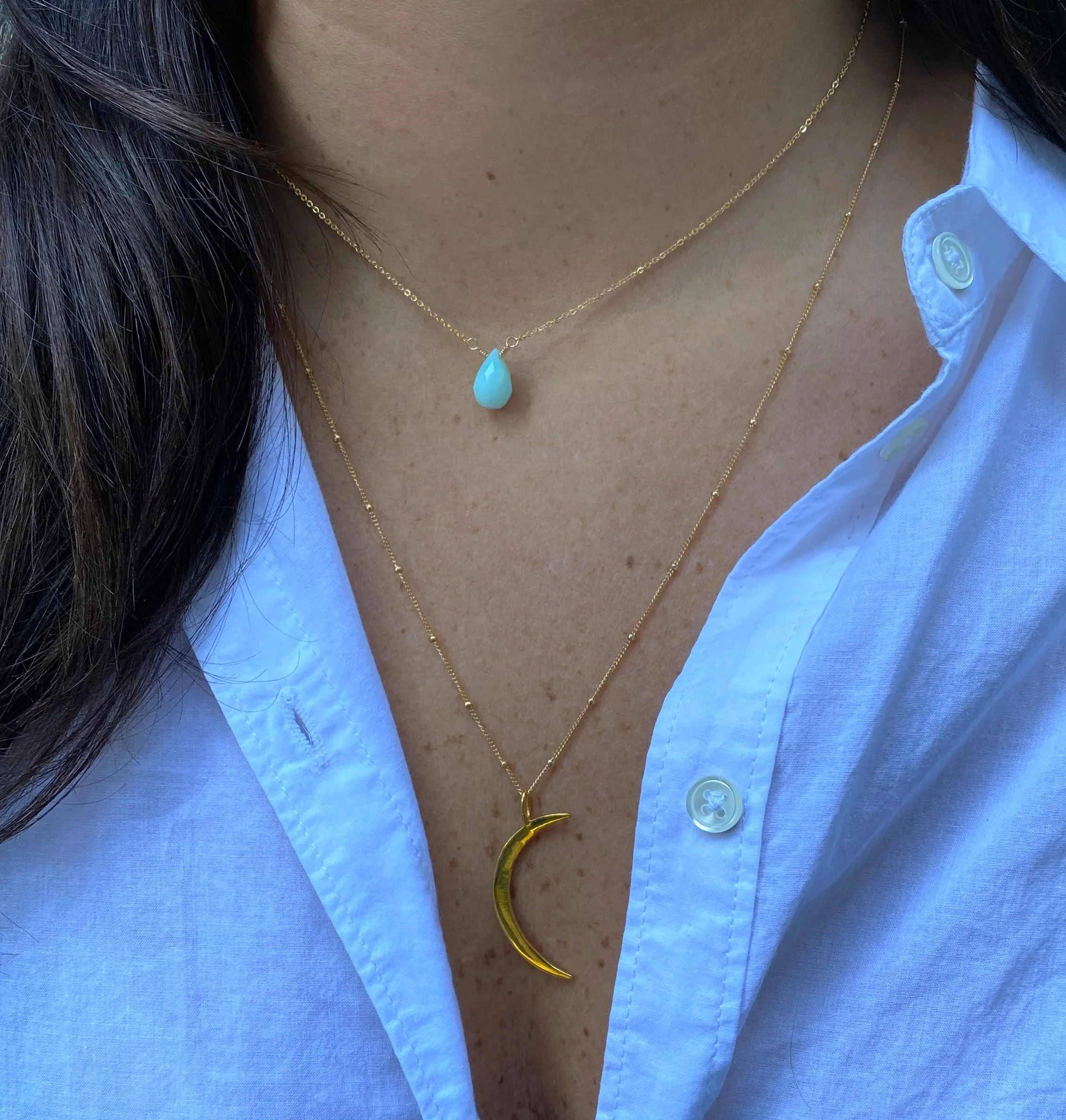 Ava Necklace ~ Blue Peruvian Opal