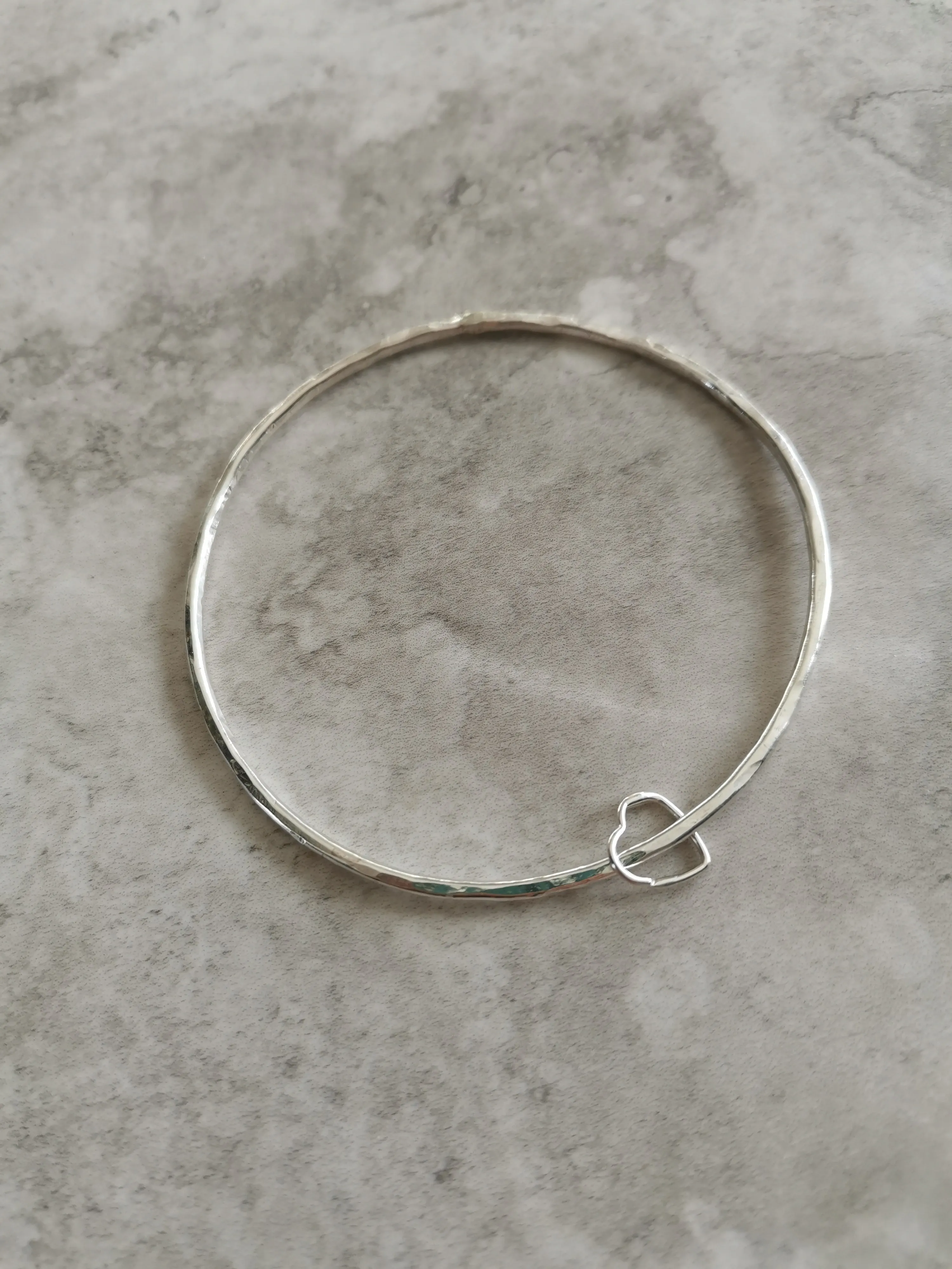 Bangle - Hammered Bangle with Heart