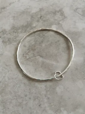 Bangle - Hammered Bangle with Heart