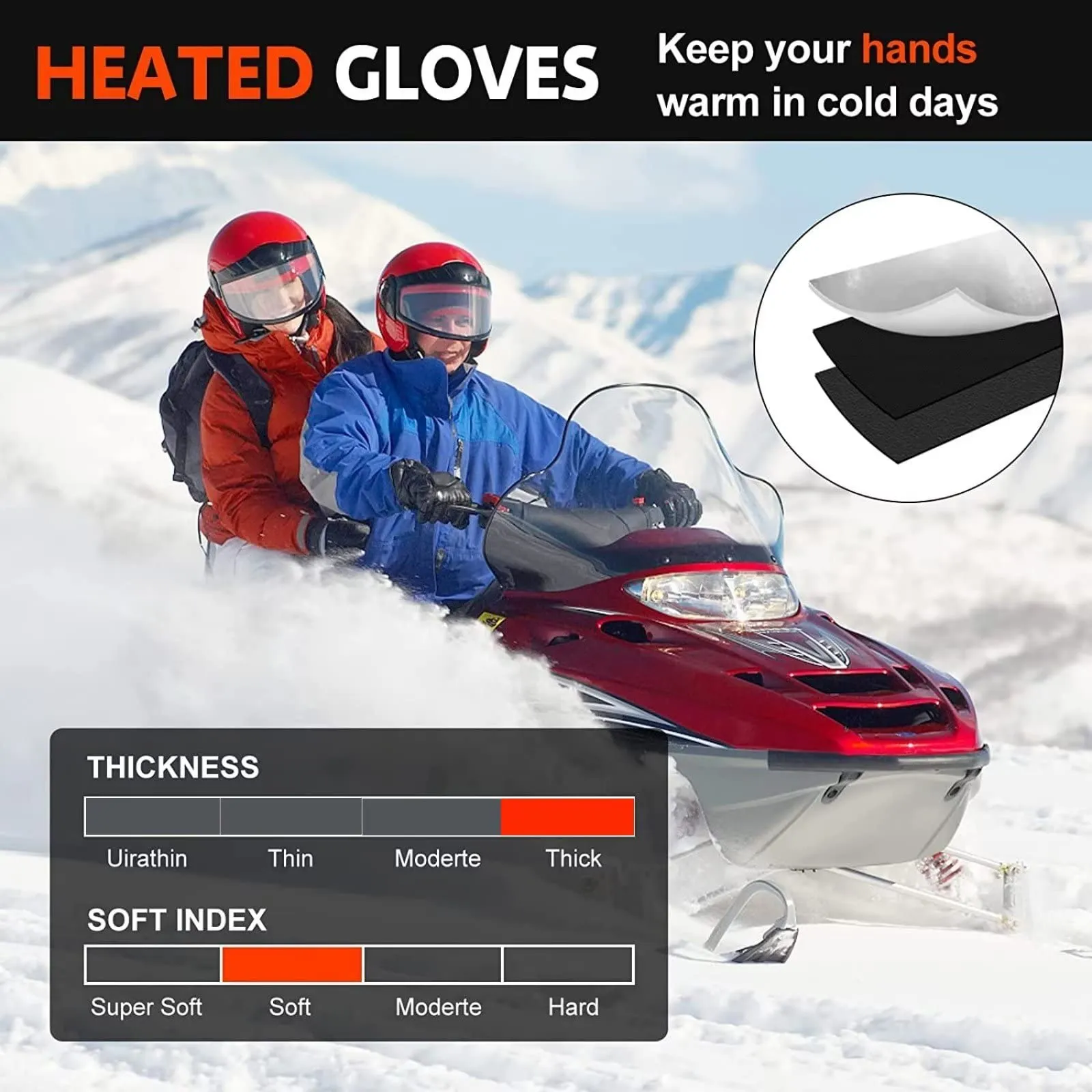 BARCHI Vanguard Heated Motorcycle Gloves Adapt to 12V Power