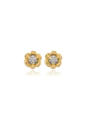 Barnacles ~ 2.5mm Gold Diamond Stud Earrings