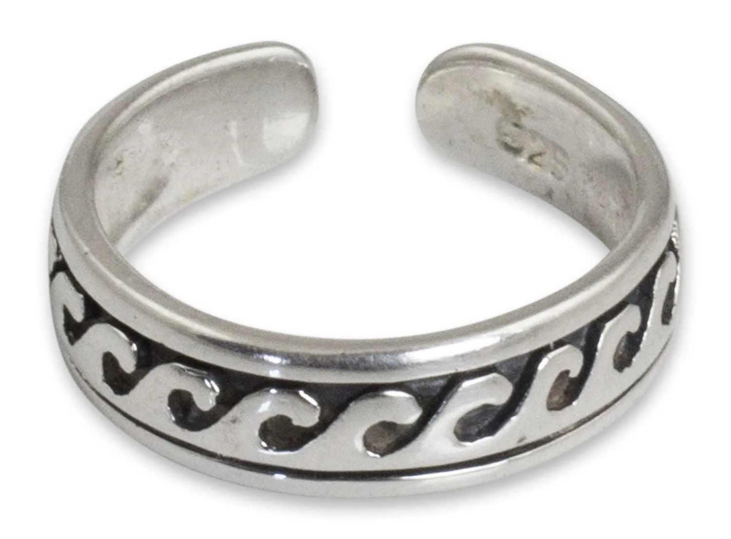 Beach Beauty Silver Surf Toe Ring