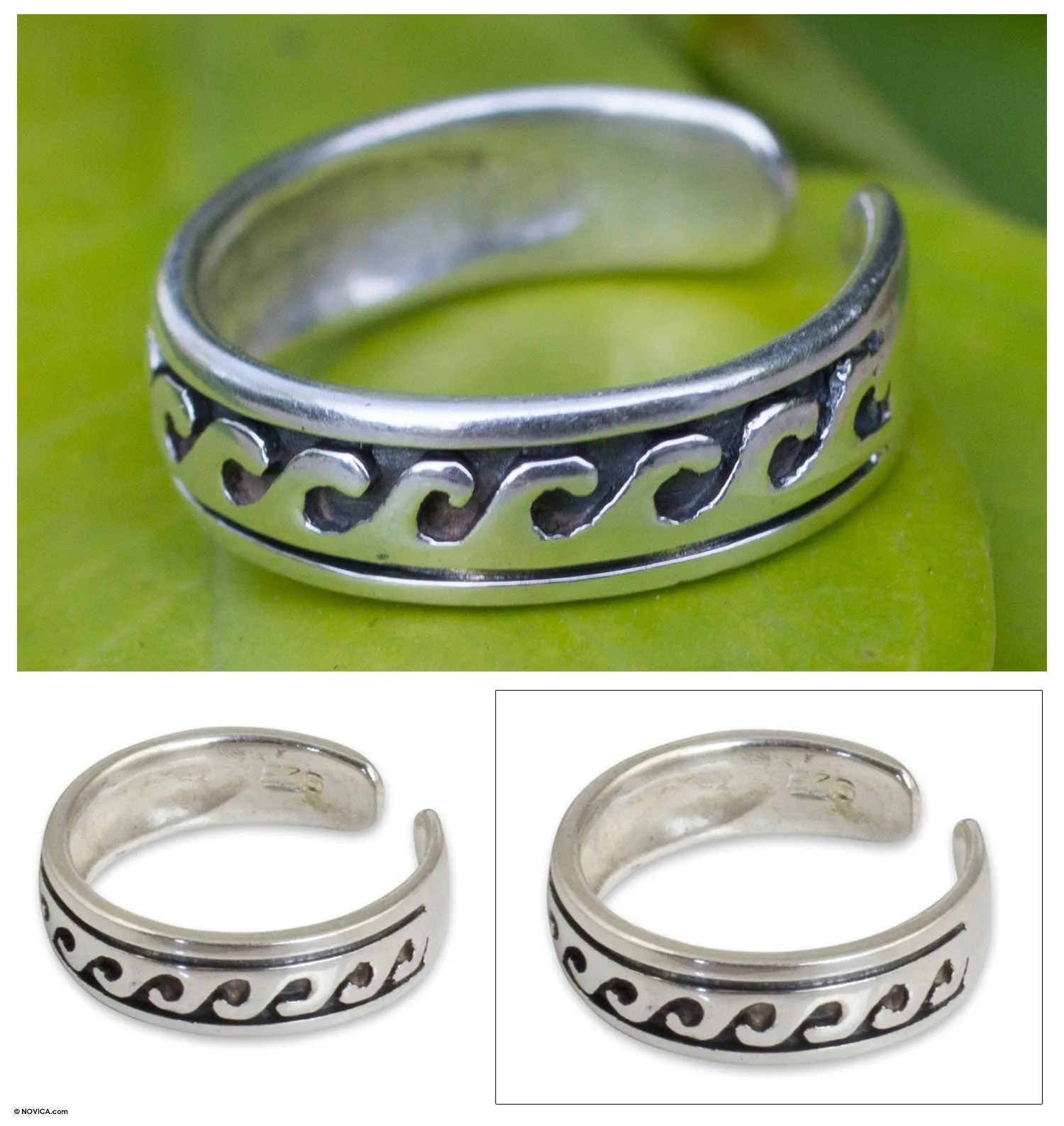 Beach Beauty Silver Surf Toe Ring