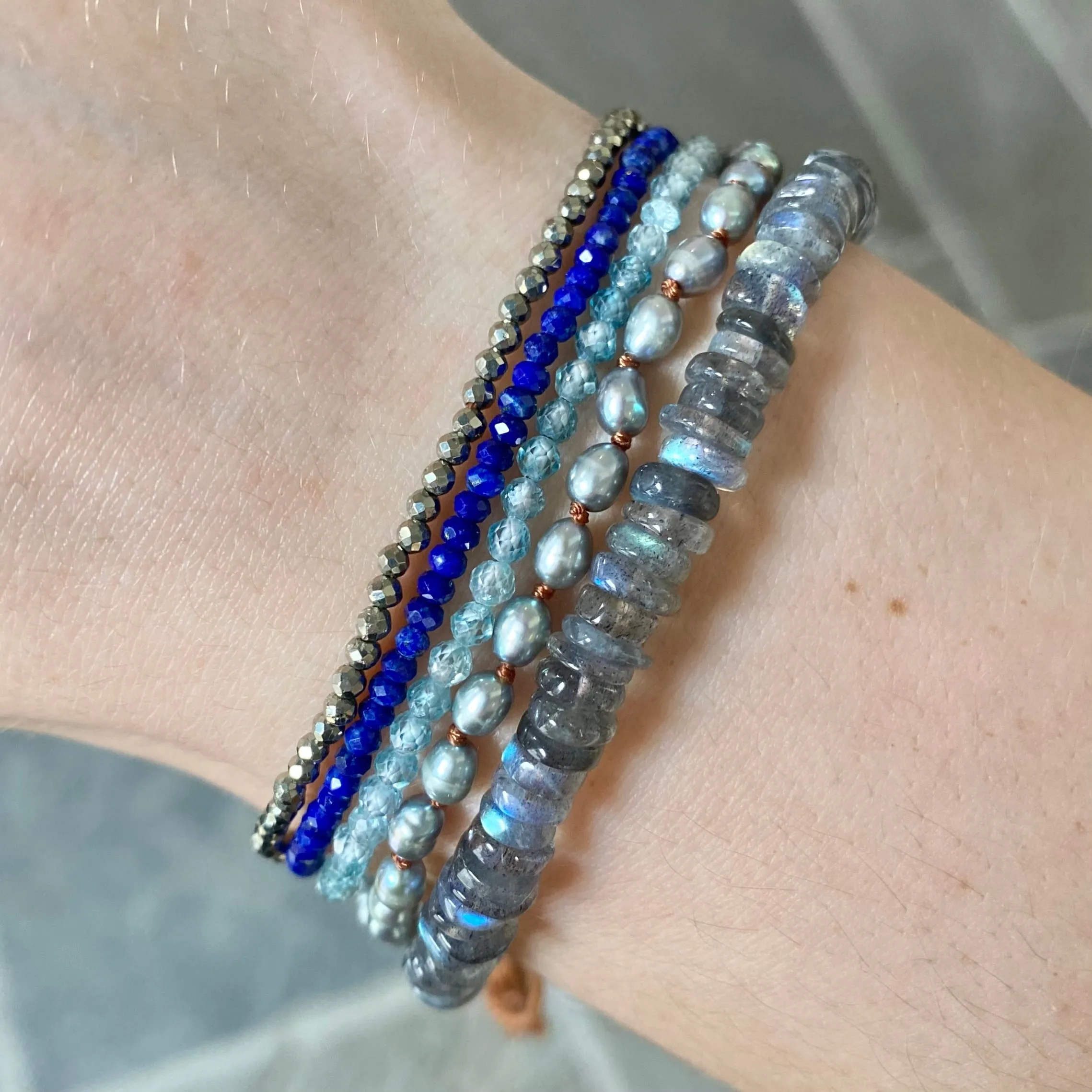 Beaded Lapis Bracelet