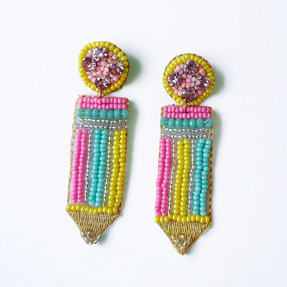 Beaded Pencil earrings~Clearance