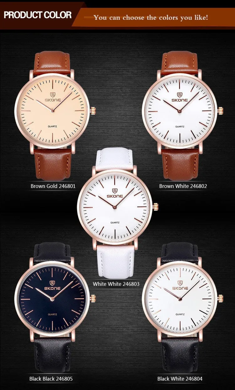 Big Sale On 2015 New Fashion Casual Wristwatch PU Leather Watches Men Luxury Brand Skone Quartz Watch