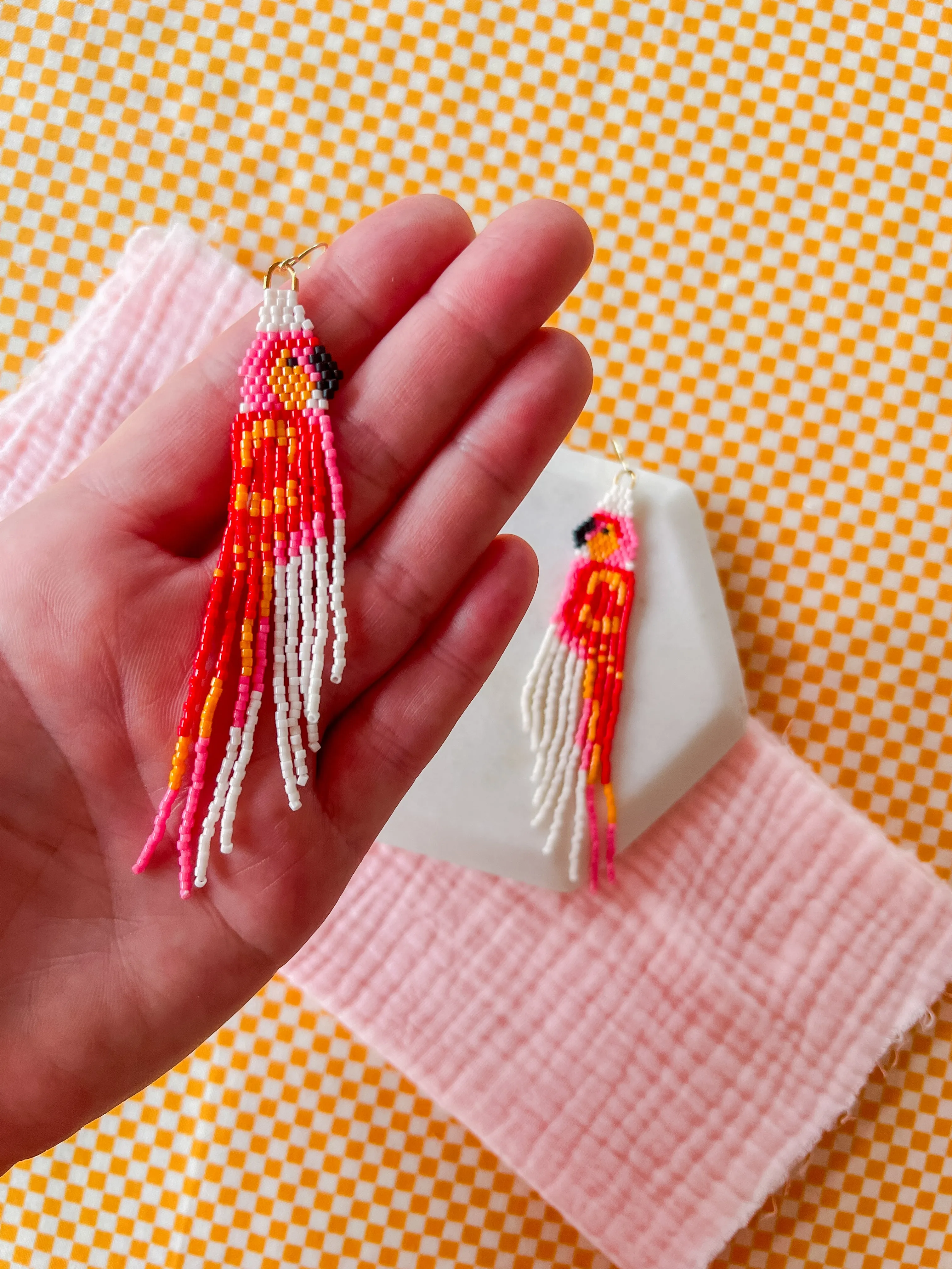 Birds in Love | Beaded Earrings