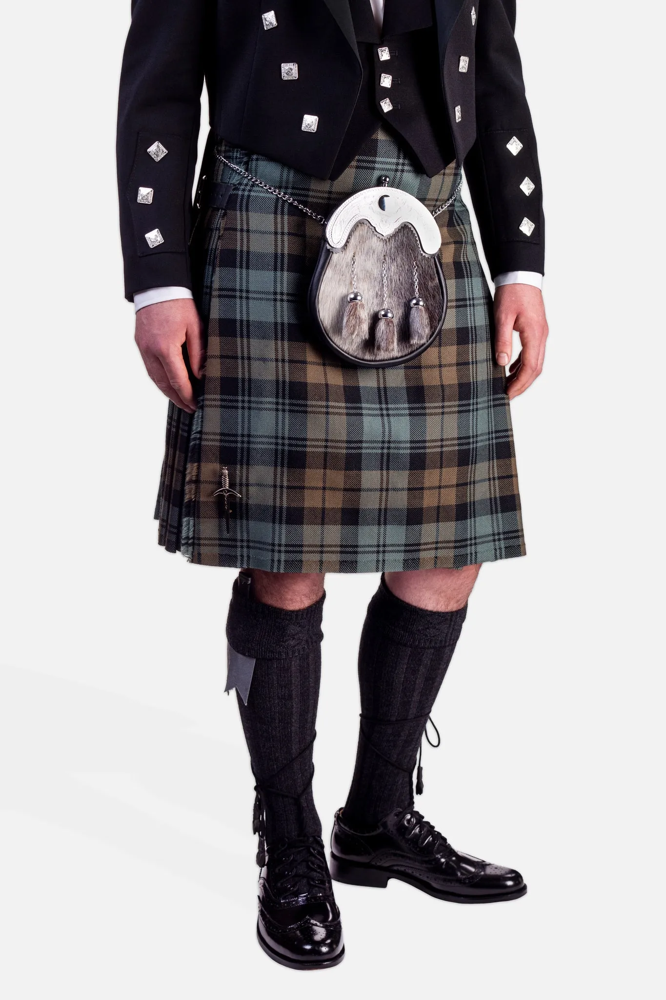 Black Watch Weathered / Prince Charlie Kilt Hire Outfit