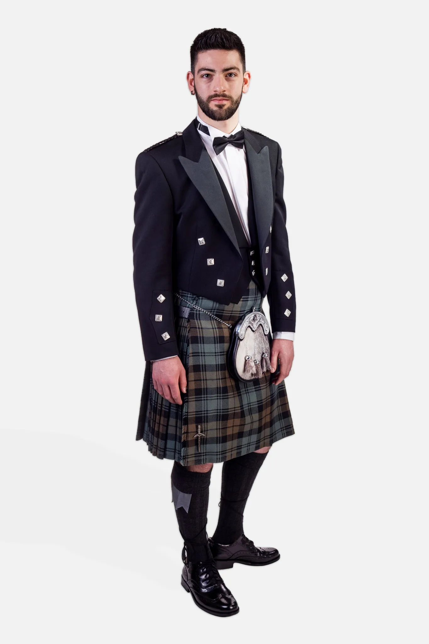 Black Watch Weathered / Prince Charlie Kilt Hire Outfit