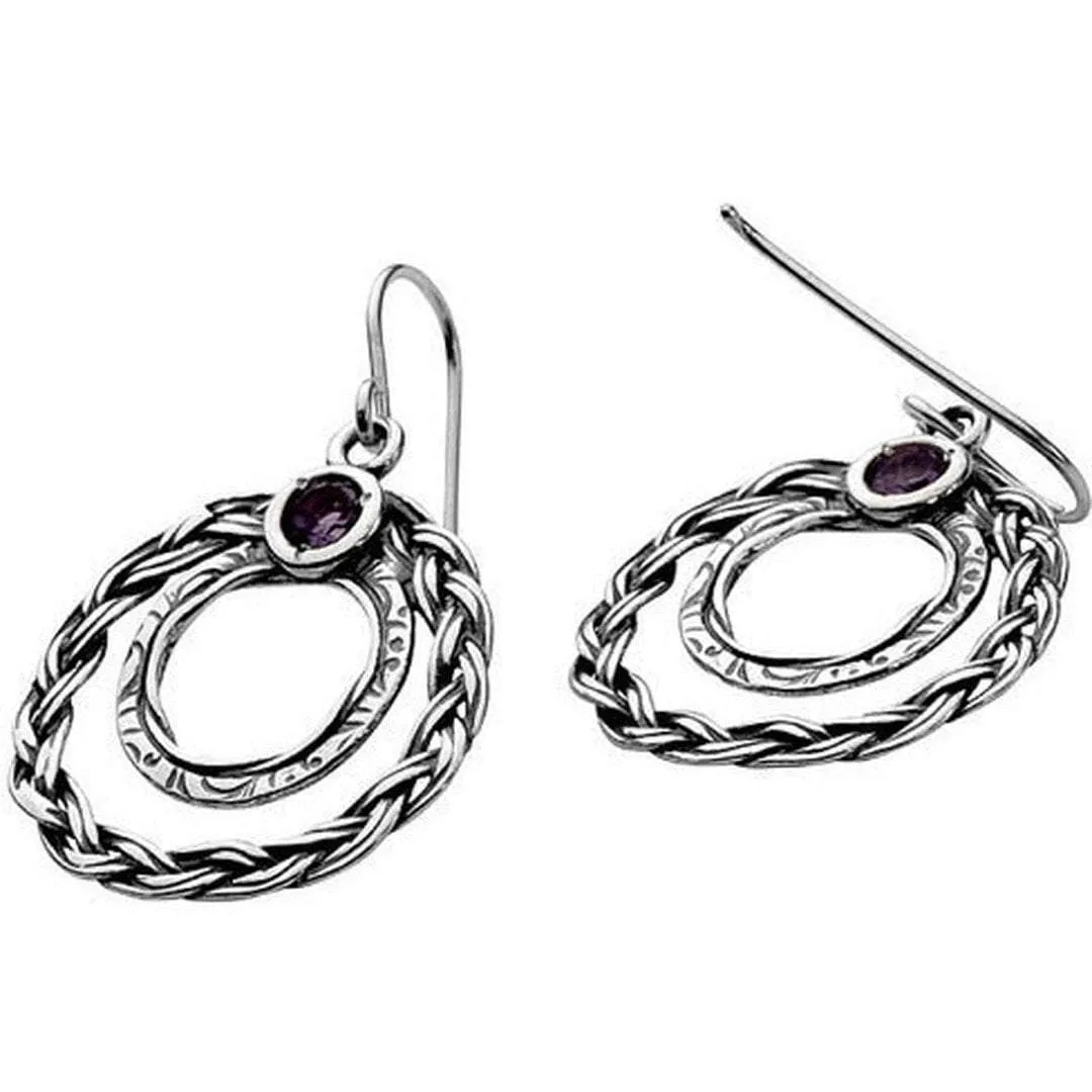 Bluenoemi Jewelry Sterling silver earrings , cz zircons earrings. Amethyst zircons.