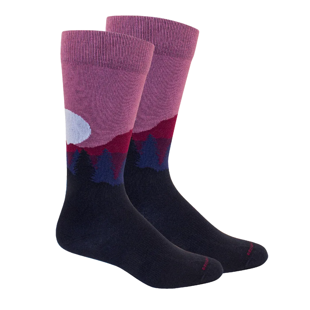 'Boone' Cotton Socks in Navy and Burgundy by Brown Dog Hosiery