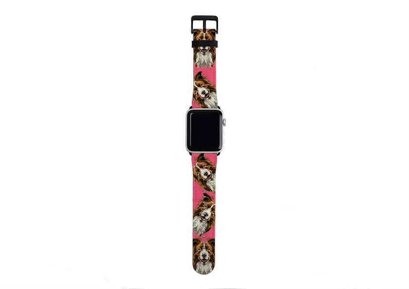 Border Collie Soho Pink Apple Watch Strap