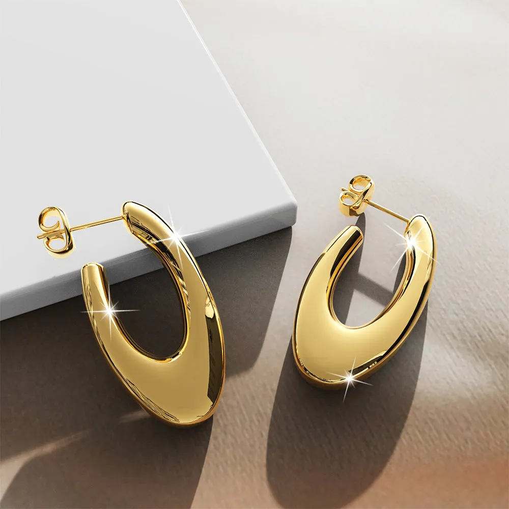 Boxed 2 Pairs of Sylvia Earrings Set in Gold