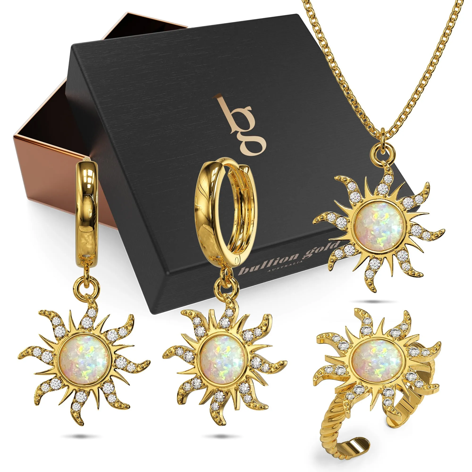 Boxed Celestial Opal 3 Pieces Jewellery Set