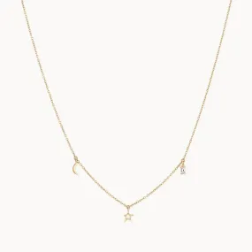 Bright Star Baguette Necklace (14K Gold)