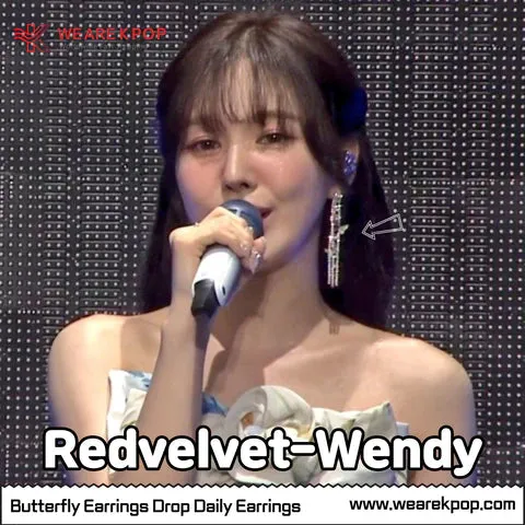 Butterfly Earrings Drop Daily Earrings (Ive-Jangwonyoung,Redvelvet-Wendy) - 925 Sterling Silver