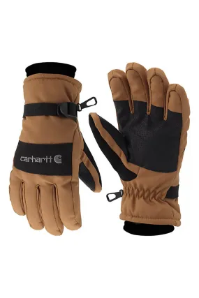 Carhartt Insulated Waterproof Knit Cuff Gloves for Men in Brown | A511BRNBLK