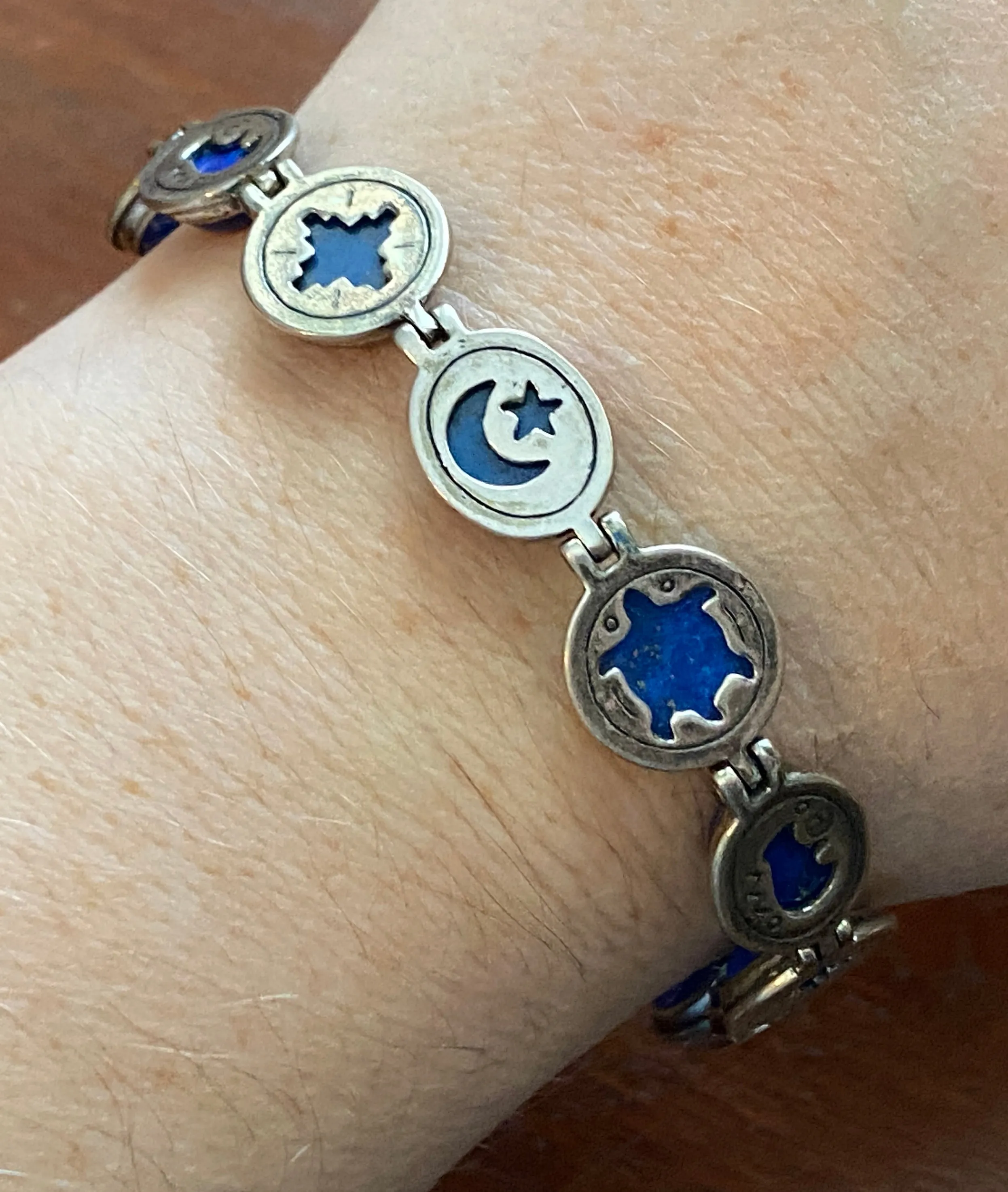 Carolyn Pollack Sterling Silver Reversible Lapis Bracelet