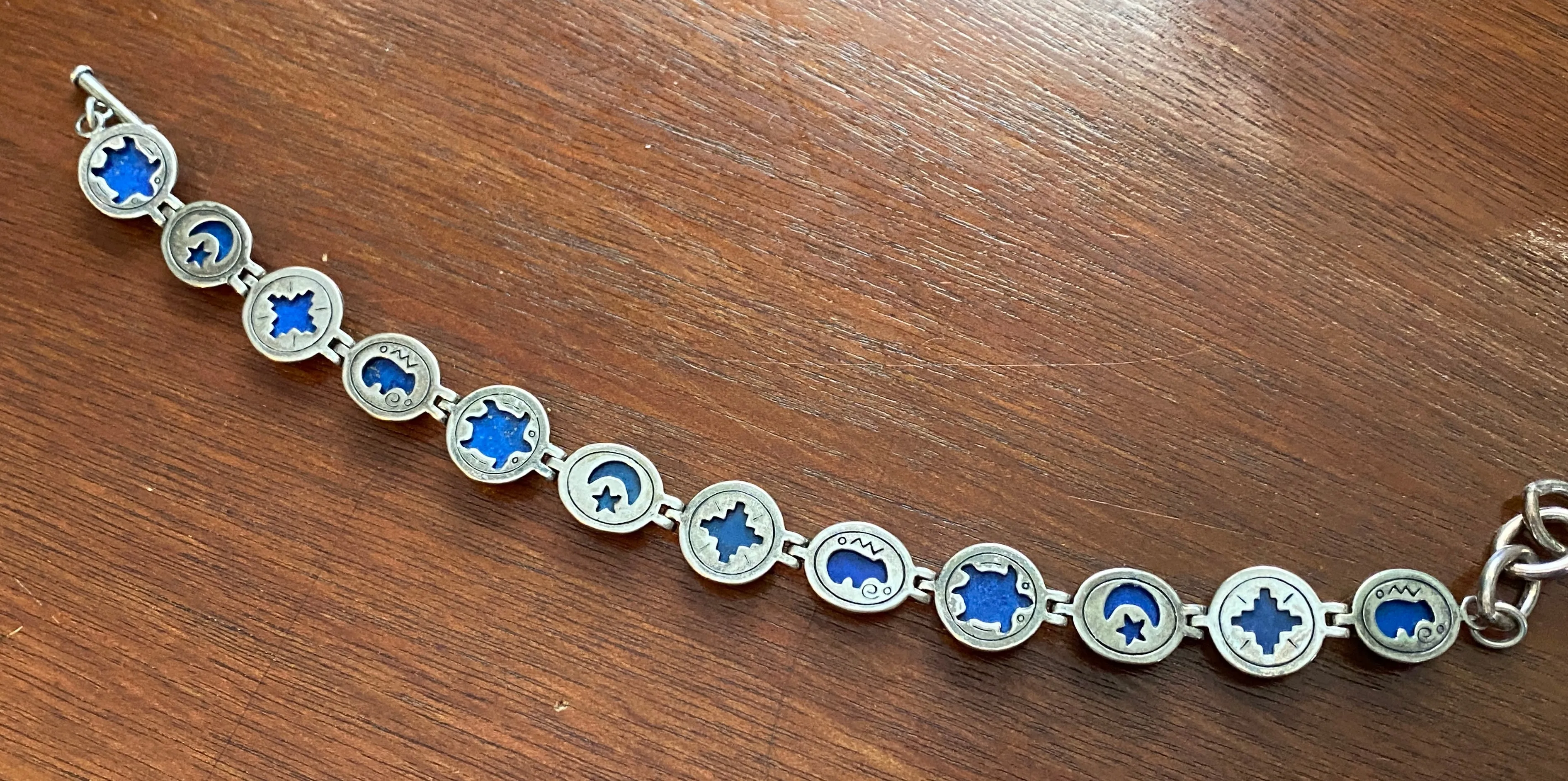 Carolyn Pollack Sterling Silver Reversible Lapis Bracelet